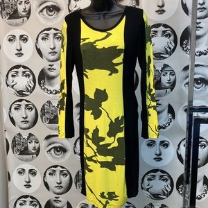💛🖤Unique Lionstill Yellow & Black Long Sleeve Dress Sz L💛🖤